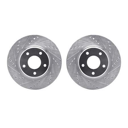 Rotors-Drilled And Slotted-SilverZinc Coated, 7002-67006
